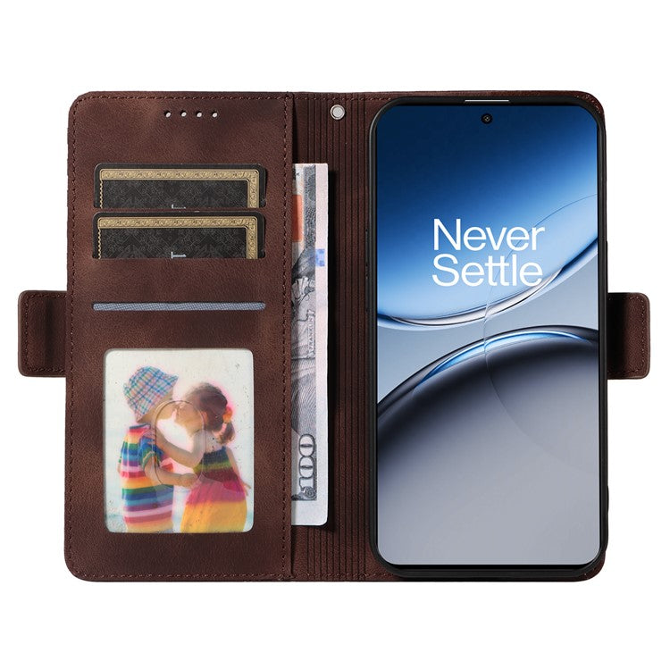 For OnePlus Nord 4 Case PU Leather Phone Cover Rhombus Starry Imprinted - Brown