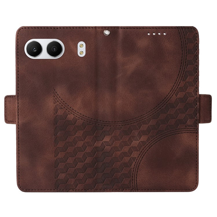 For OnePlus Nord 4 Case PU Leather Phone Cover Rhombus Starry Imprinted - Brown