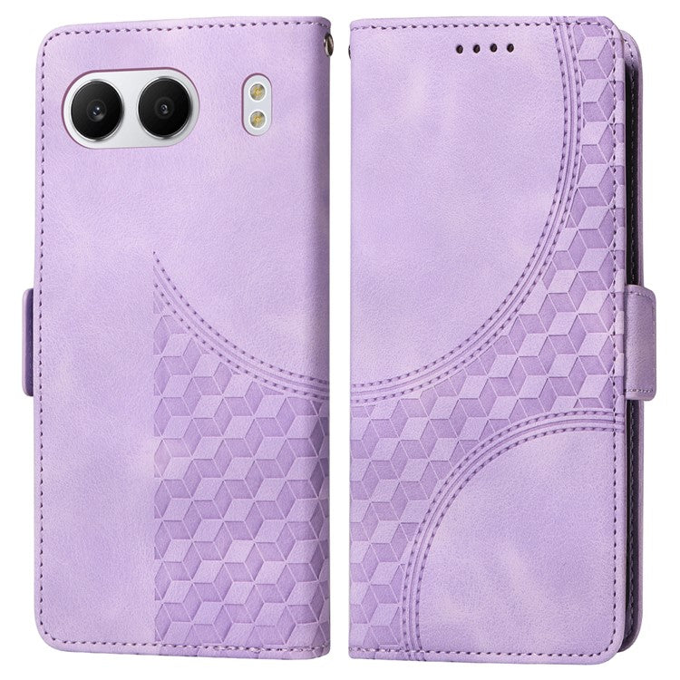 For OnePlus Nord 4 Case PU Leather Phone Cover Rhombus Starry Imprinted - Purple