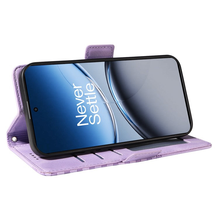 For OnePlus Nord 4 Case PU Leather Phone Cover Rhombus Starry Imprinted - Purple