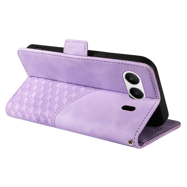 For OnePlus Nord 4 Case PU Leather Phone Cover Rhombus Starry Imprinted - Purple