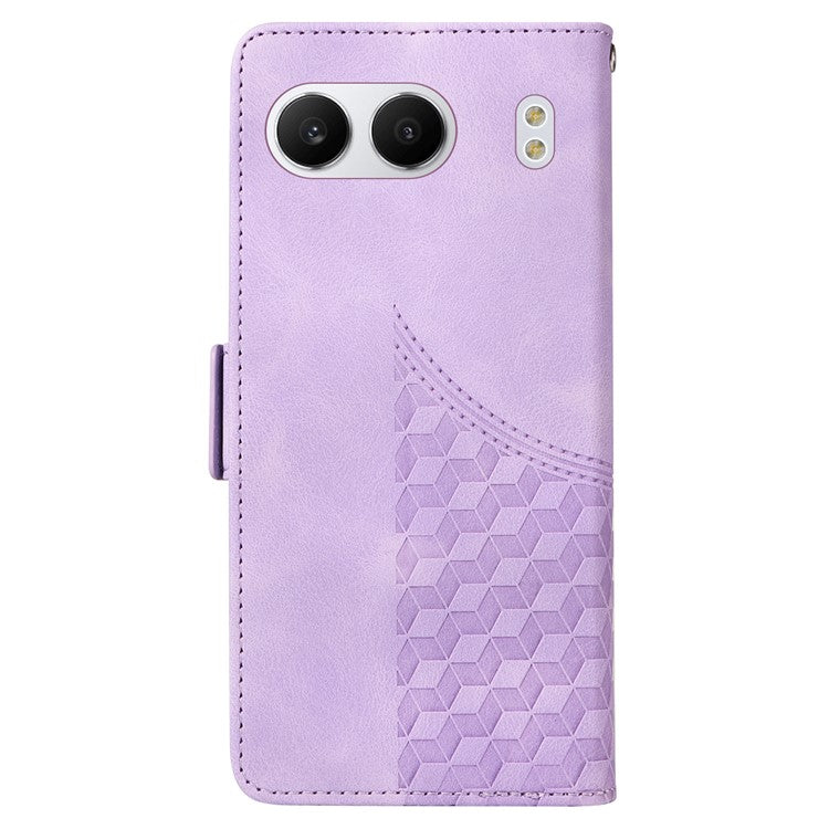 For OnePlus Nord 4 Case PU Leather Phone Cover Rhombus Starry Imprinted - Purple