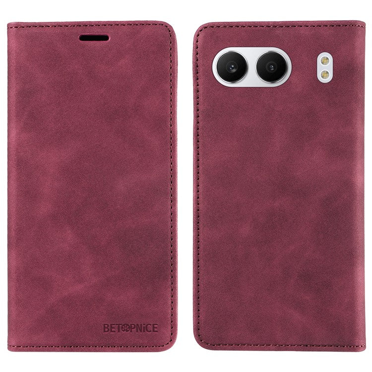 BETOPNICE 003 For OnePlus Nord 4 Wallet Case Leather Phone Cover with Stand - Red