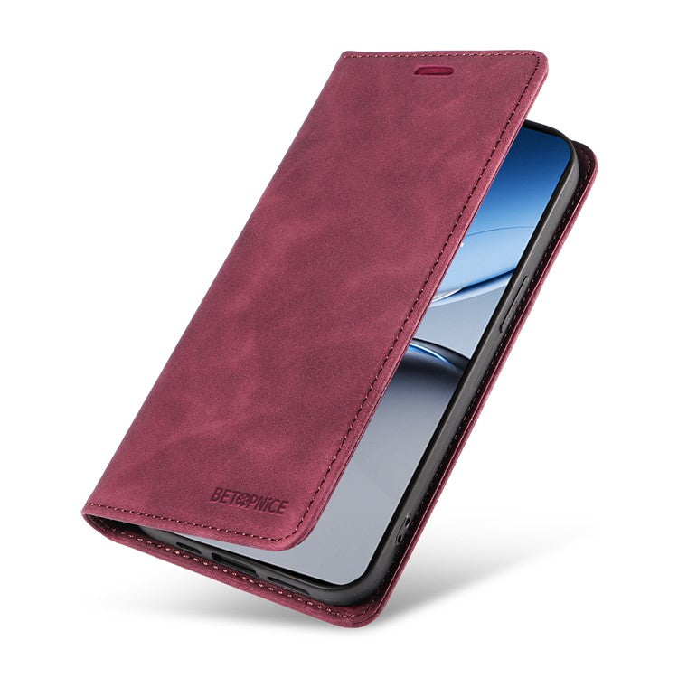 BETOPNICE 003 For OnePlus Nord 4 Wallet Case Leather Phone Cover with Stand - Red