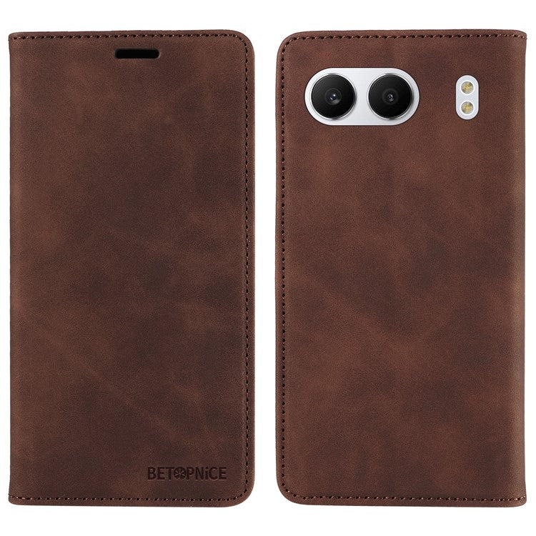 BETOPNICE 003 For OnePlus Nord 4 Wallet Case Leather Phone Cover with Stand - Brown