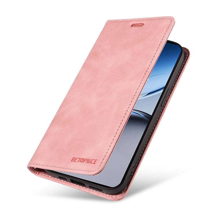 BETOPNICE 003 For OnePlus Nord 4 Wallet Case Leather Phone Cover with Stand - Pink