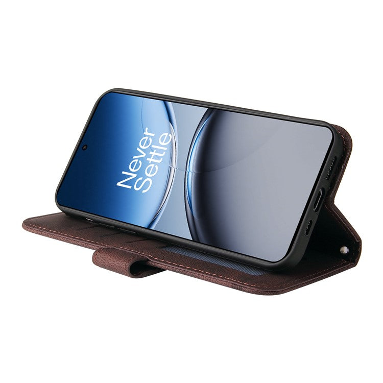 For OnePlus Nord 4 Wallet Case Skin-touch Leather Phone Cover Tree Pattern Hardware - Brown