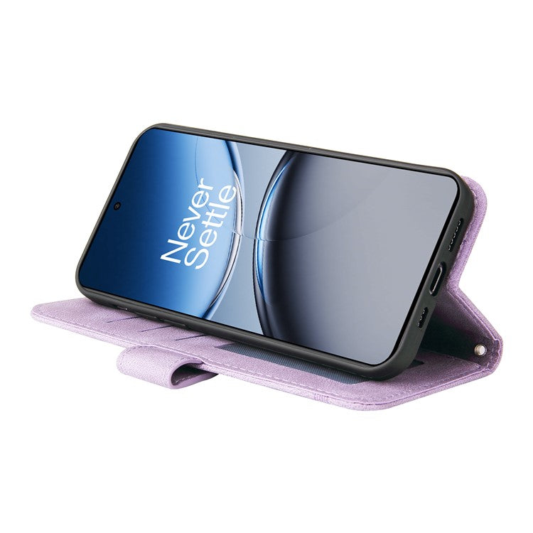 For OnePlus Nord 4 Wallet Case Skin-touch Leather Phone Cover Tree Pattern Hardware - Purple