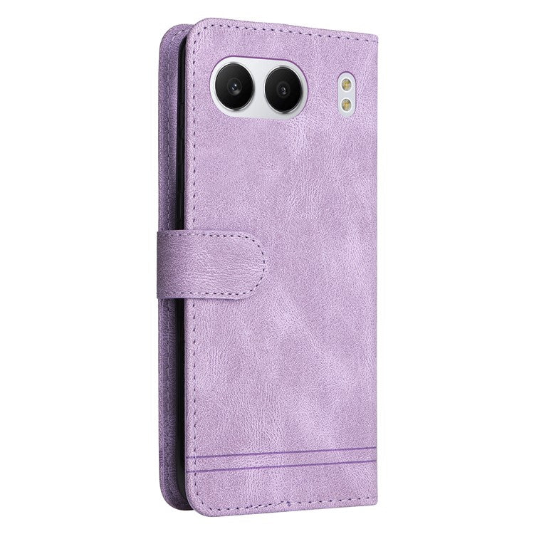 For OnePlus Nord 4 Wallet Case Skin-touch Leather Phone Cover Tree Pattern Hardware - Purple