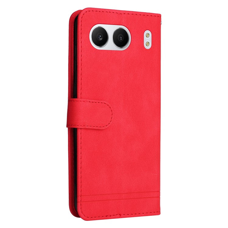 For OnePlus Nord 4 Wallet Case Skin-touch Leather Phone Cover Tree Pattern Hardware - Red