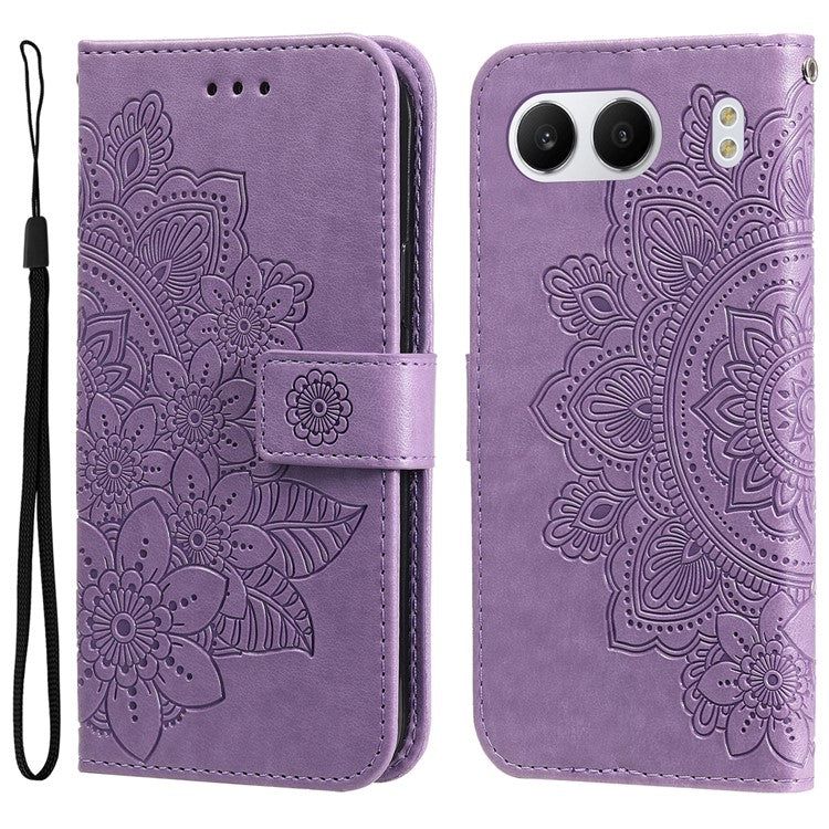 For OnePlus Nord 4 Case PU Leather Wallet Floral Phone Cover Stand View - Purple