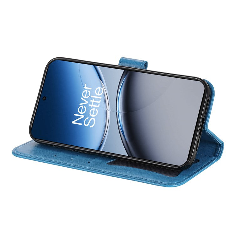 For OnePlus Nord 4 Case PU Leather Wallet Floral Phone Cover Stand View - Blue