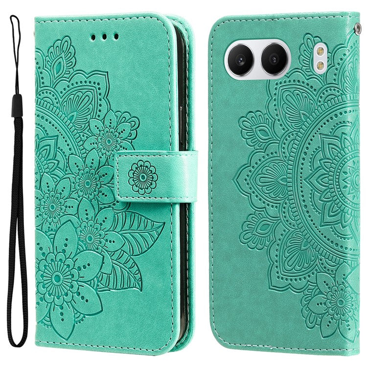 For OnePlus Nord 4 Case PU Leather Wallet Floral Phone Cover Stand View - Green