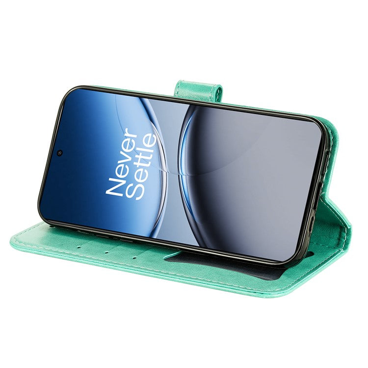 For OnePlus Nord 4 Case PU Leather Wallet Floral Phone Cover Stand View - Green