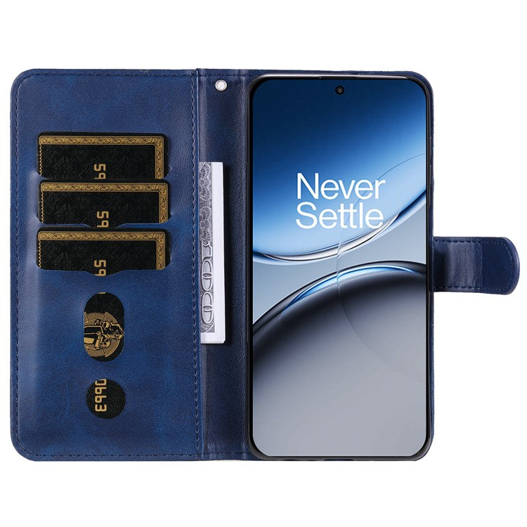 For OnePlus Nord 4 Case Zipper Wallet Calf Texture PU Leather Phone Cover - Blue