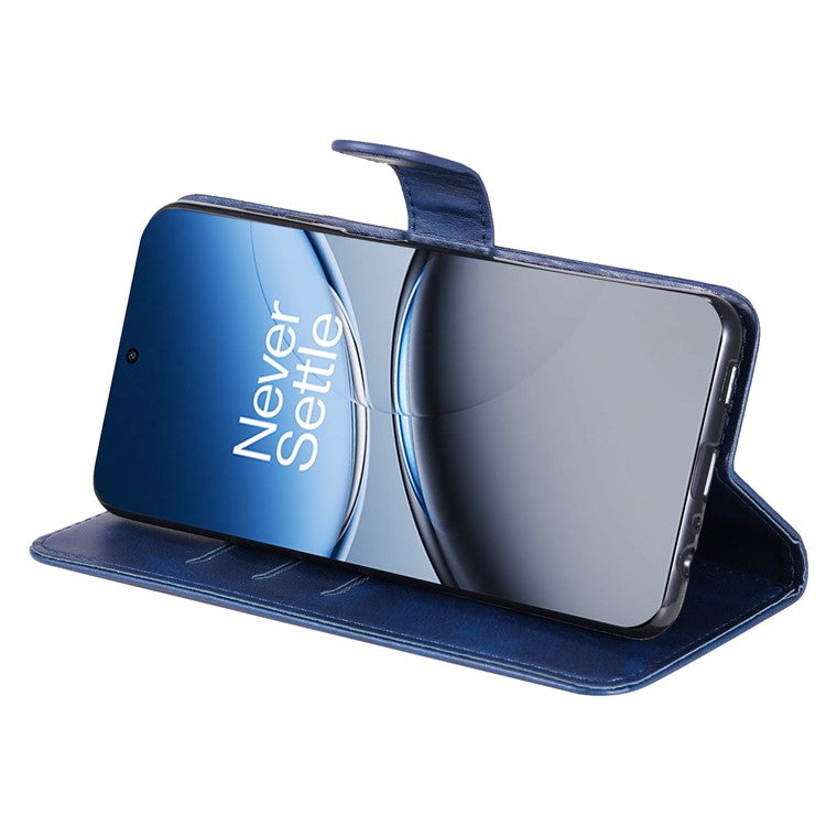 For OnePlus Nord 4 Case Zipper Wallet Calf Texture PU Leather Phone Cover - Blue