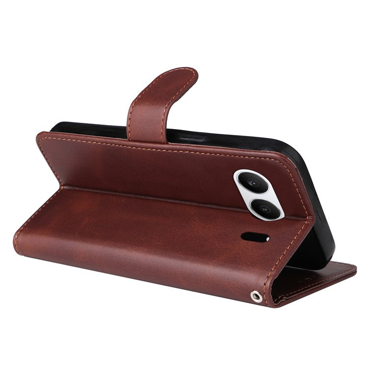 For OnePlus Nord 4 Case Wallet PU Leather Folio Flip Phone Cover - Brown