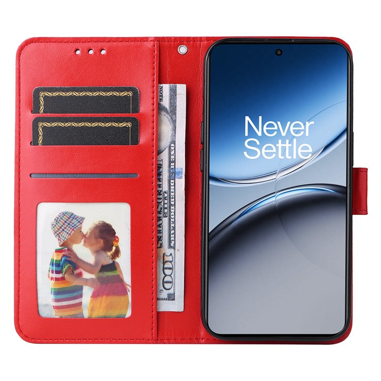 For OnePlus Nord 4 Case Sunflower Imprint Leather Wallet Phone Cover - Red