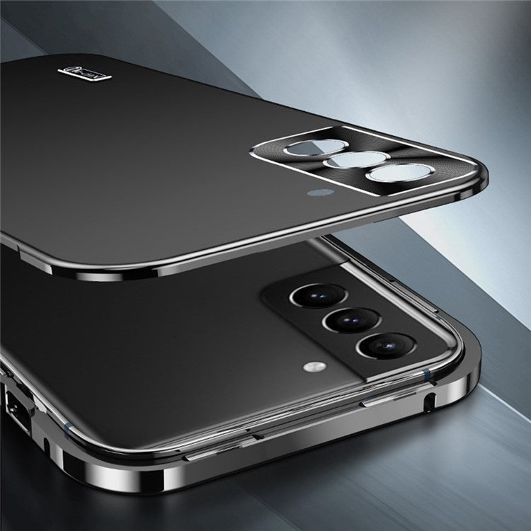 IM-CHEN Shockproof Case for Samsung Galaxy S21+ 5G Anti-Drop Slim Phone Case Hard PC Metal Frame Matte Phone Cover with Magnetic / Buckle Lock - Blue