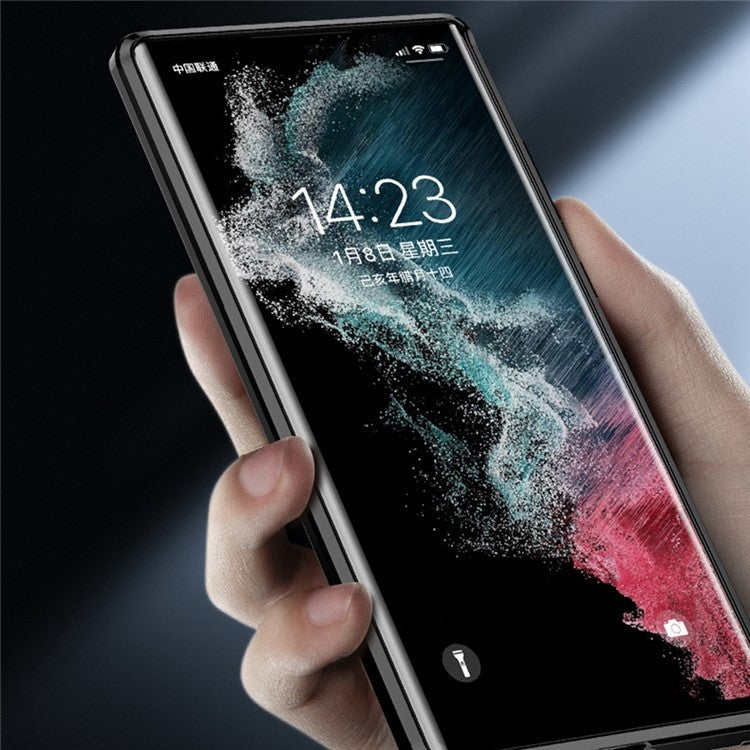 IM-CHEN Shockproof Case for Samsung Galaxy S21+ 5G Anti-Drop Slim Phone Case Hard PC Metal Frame Matte Phone Cover with Magnetic / Buckle Lock - Blue