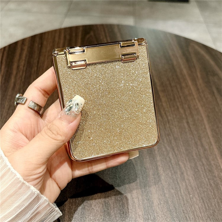 For Huawei nova Flip 5G Case Hinge Protection Rhinestone Glitter PC Phone Cover - Blue