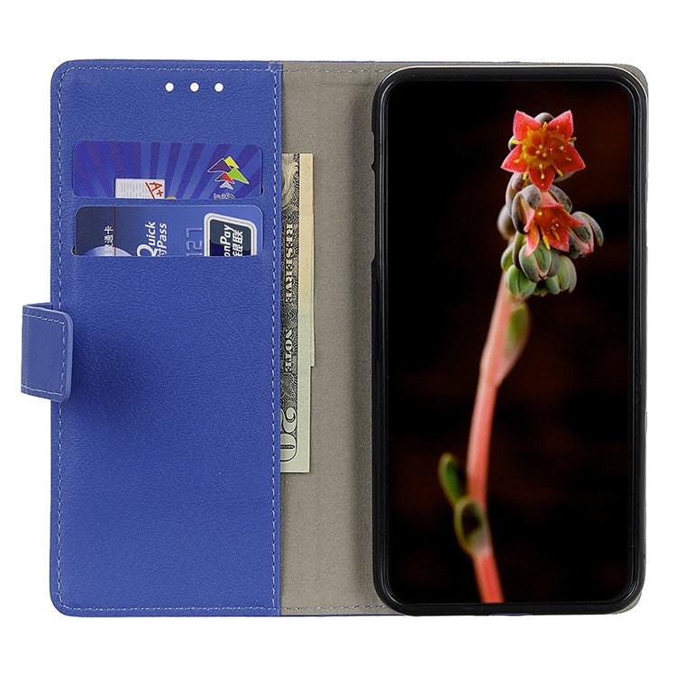 For iPhone 16e Case PU Leather Stand Wallet Phone Cover - Blue