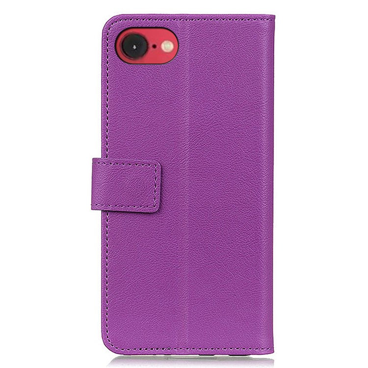 For iPhone 16e Case PU Leather Stand Wallet Phone Cover - Purple