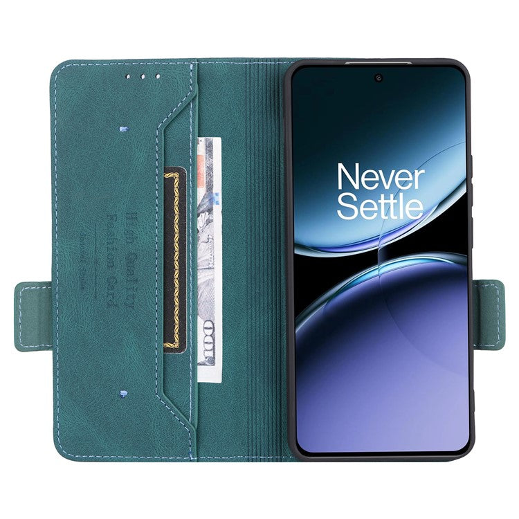 For OnePlus Nord 4 Case Leather Wallet Flip Phone Cover with Hardware Decor - Blue