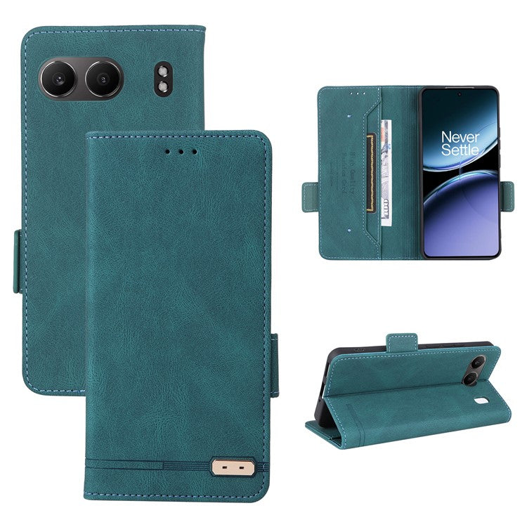 For OnePlus Nord 4 Case Leather Wallet Flip Phone Cover with Hardware Decor - Blue