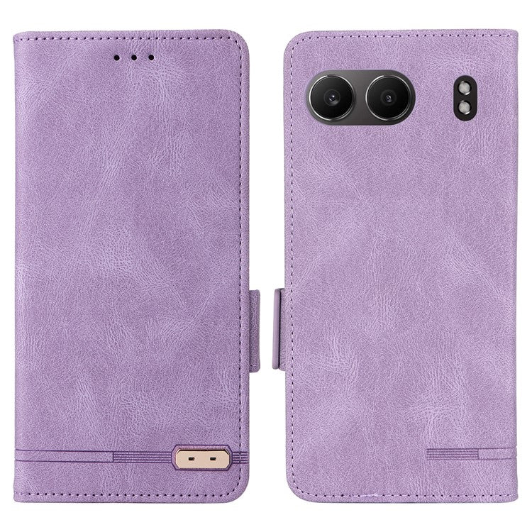 For OnePlus Nord 4 Case Leather Wallet Flip Phone Cover with Hardware Decor - Purple