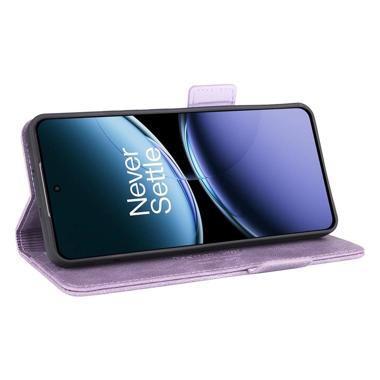 For OnePlus Nord 4 Case Leather Wallet Flip Phone Cover with Hardware Decor - Purple