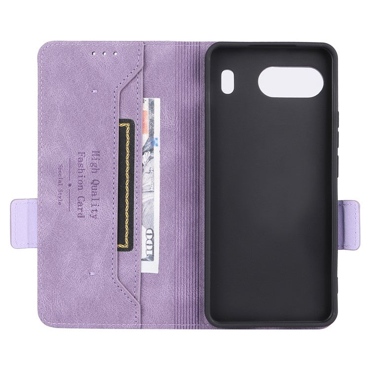For OnePlus Nord 4 Case Leather Wallet Flip Phone Cover with Hardware Decor - Purple