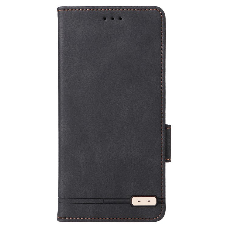 For OnePlus Nord 4 Case Leather Wallet Flip Phone Cover with Hardware Decor - Black