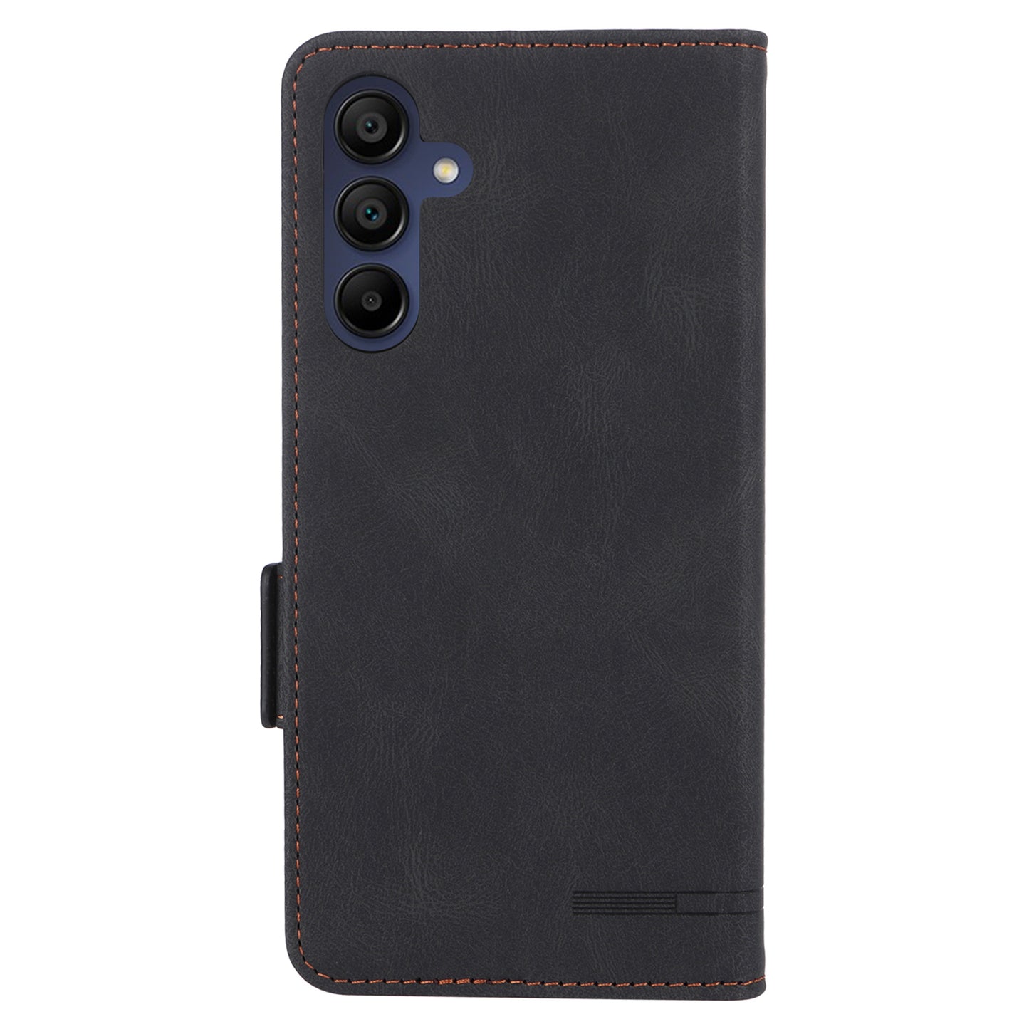 For Samsung Galaxy A16 5G / A16 4G Case Leather Wallet Flip Phone Cover with Hardware Decor - Black