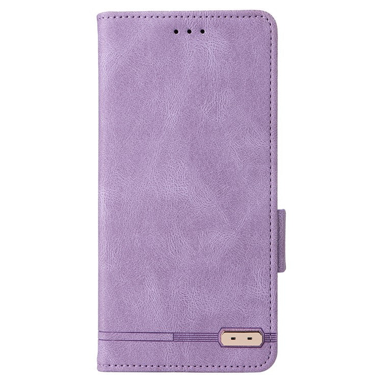 For Samsung Galaxy A16 5G Case Leather Wallet Flip Phone Cover with Hardware Decor - Purple