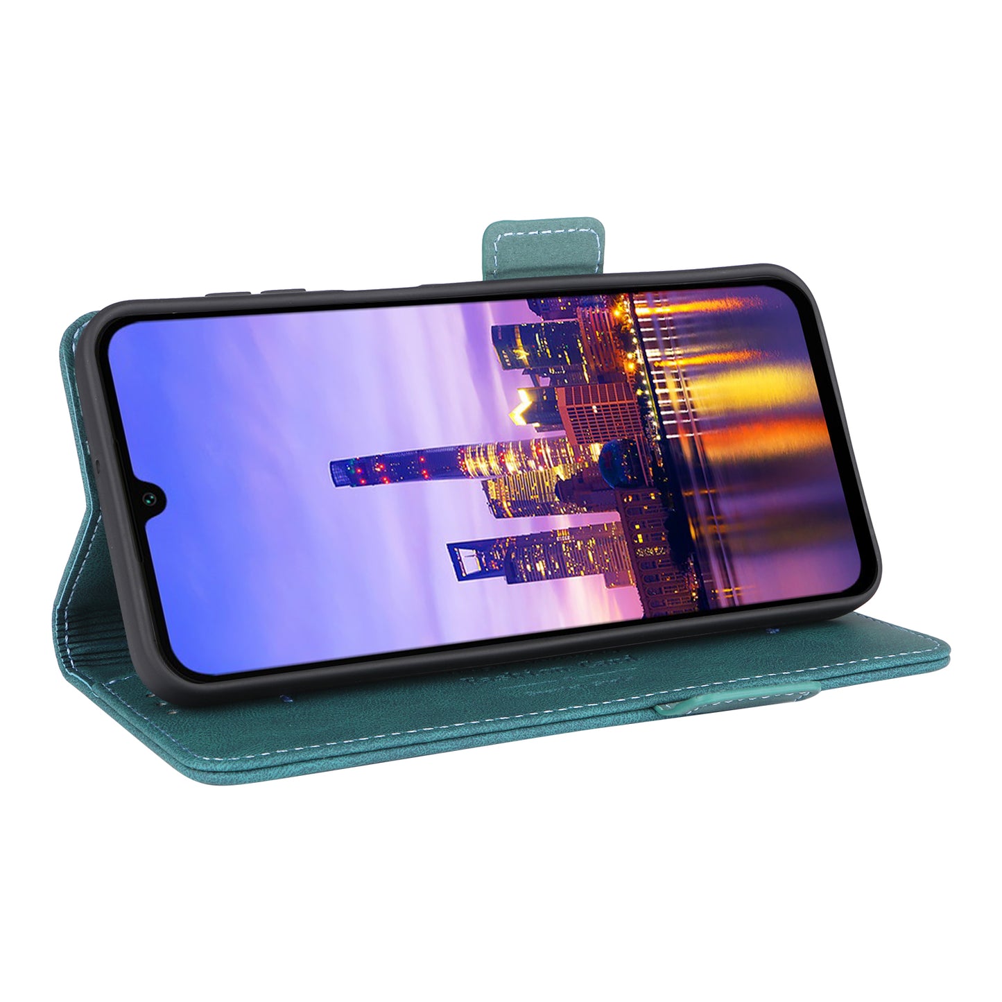 For Samsung Galaxy A16 5G / A16 4G Case Leather Wallet Flip Phone Cover with Hardware Decor - Blue