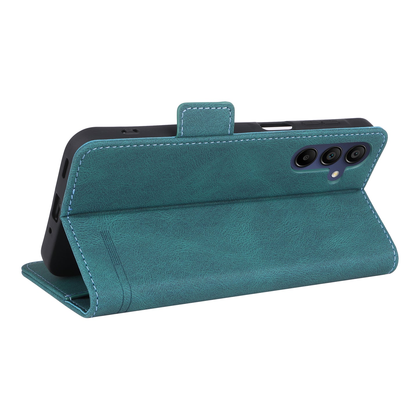 For Samsung Galaxy A16 5G / A16 4G Case Leather Wallet Flip Phone Cover with Hardware Decor - Blue