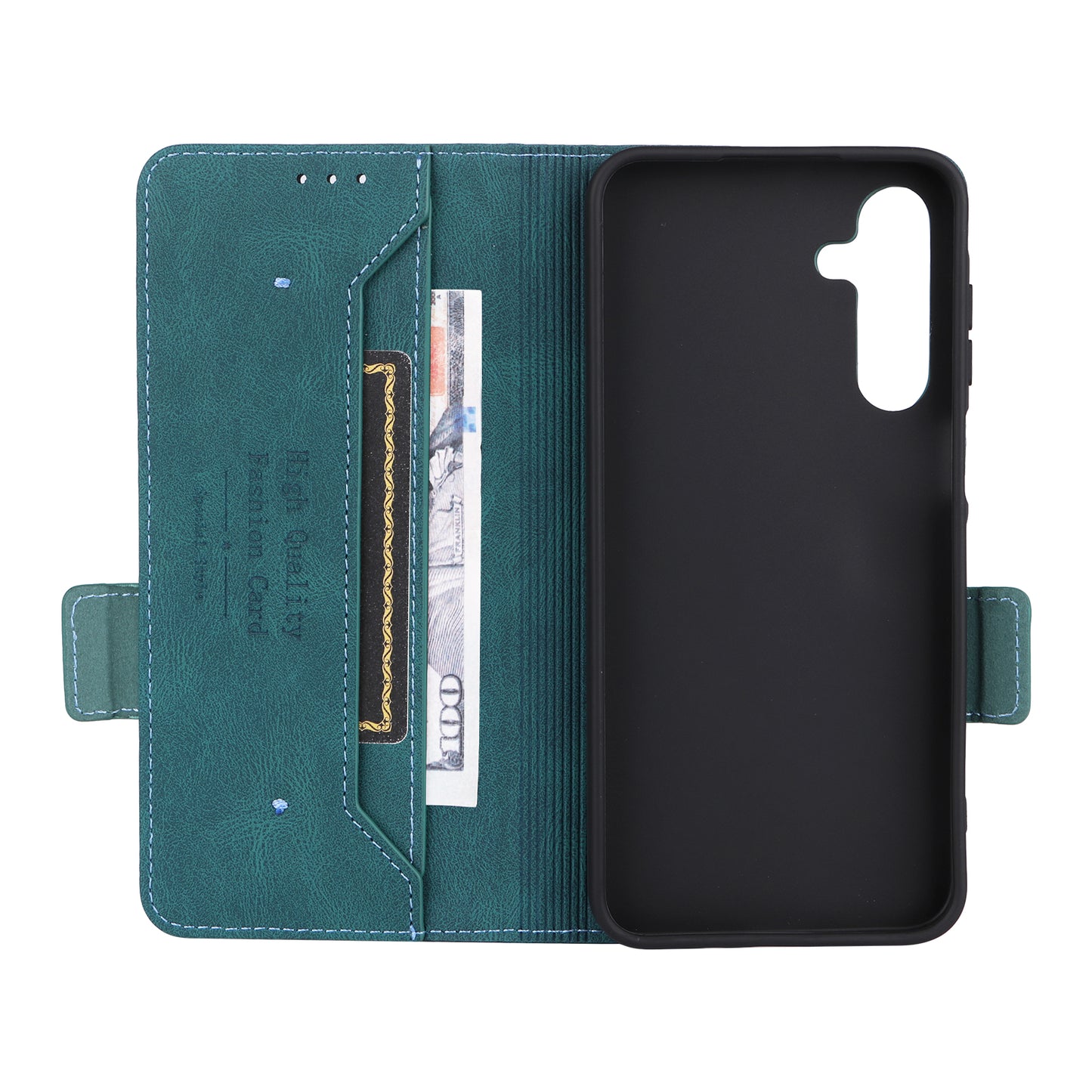 For Samsung Galaxy A16 5G / A16 4G Case Leather Wallet Flip Phone Cover with Hardware Decor - Blue
