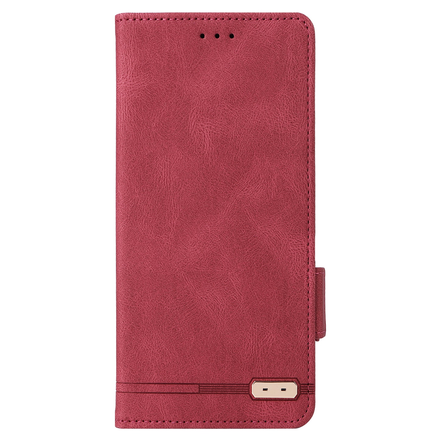 For Samsung Galaxy A06 Case Leather Wallet Flip Phone Cover with Hardware Decor - Rose