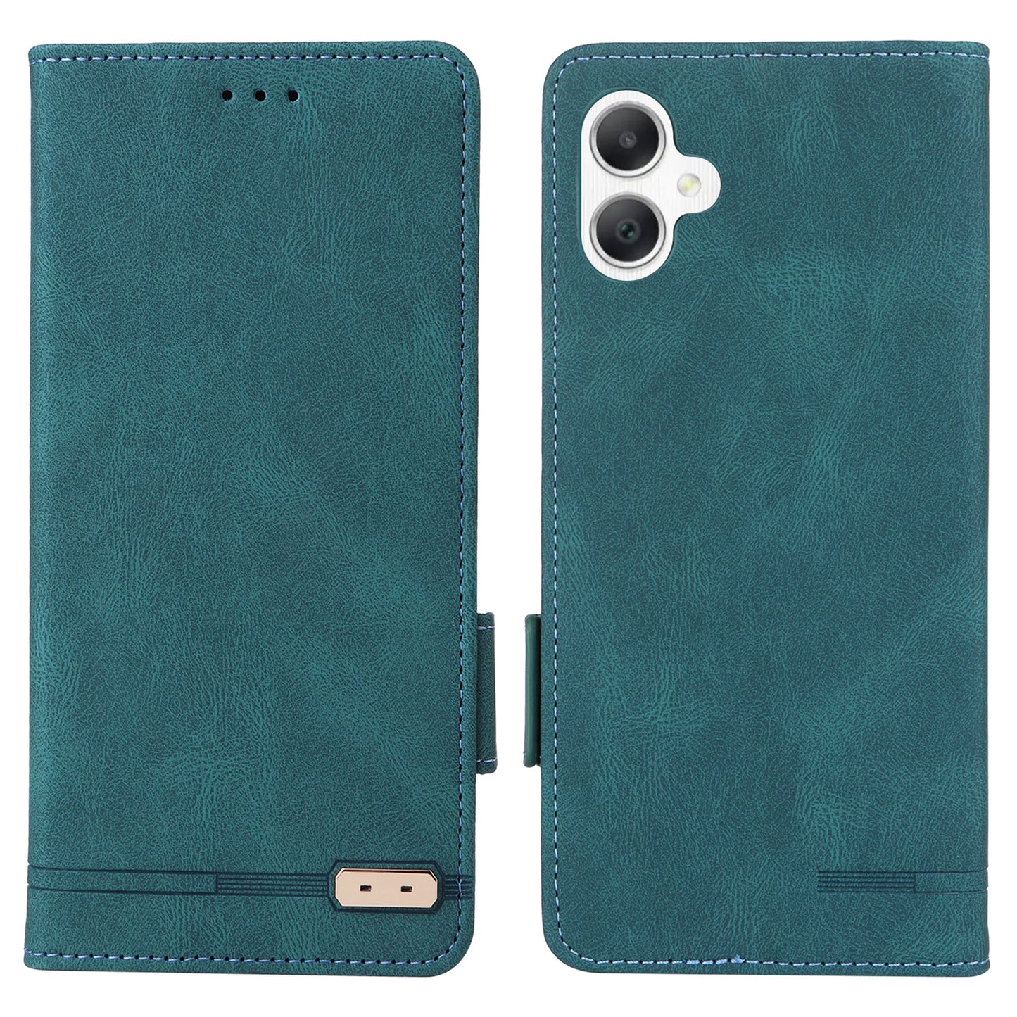 For Samsung Galaxy A06 Case Leather Wallet Flip Phone Cover with Hardware Decor - Blue