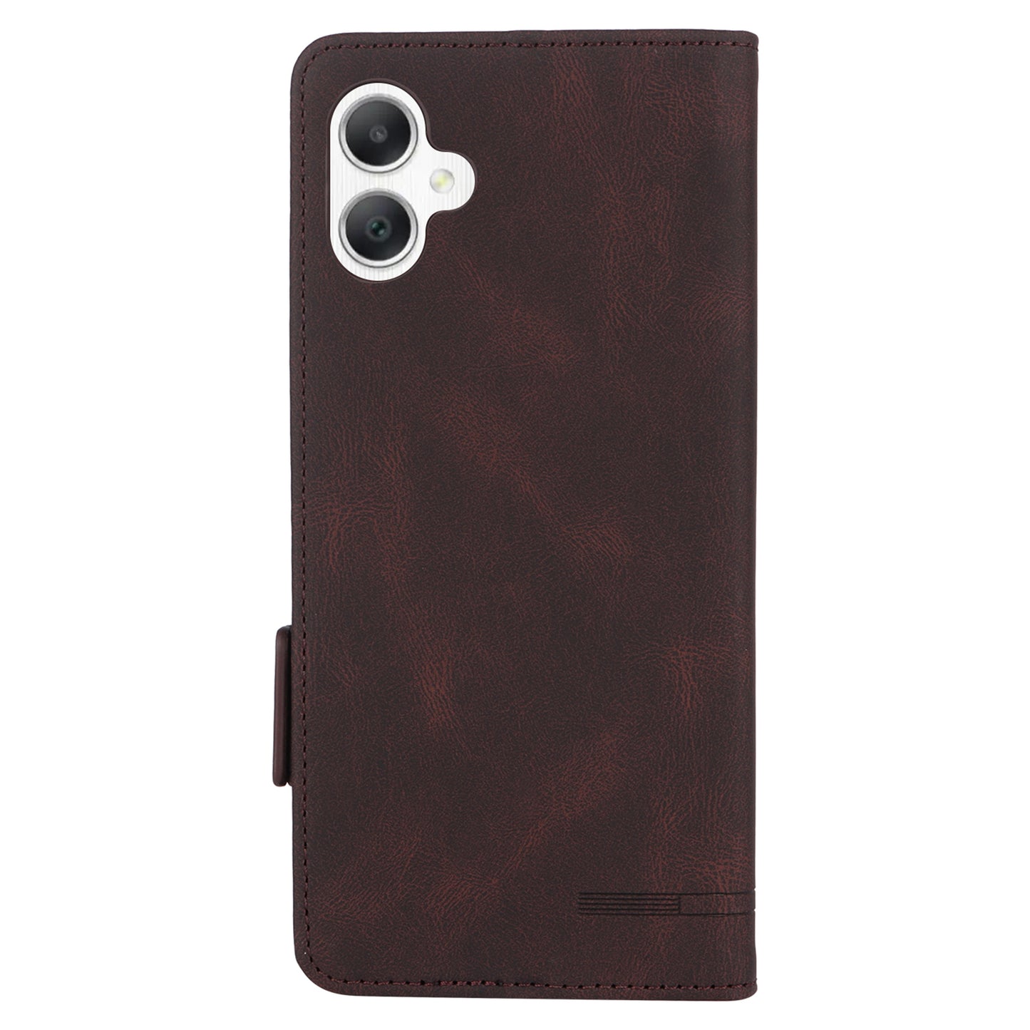 For Samsung Galaxy A06 Case Leather Wallet Flip Phone Cover with Hardware Decor - Coffee