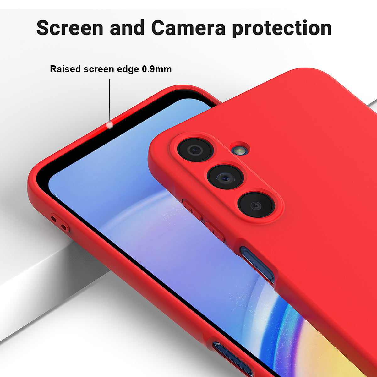 For Samsung Galaxy A16 5G / A16 4G Case Liquid Silicone Anti-Scratch Phone Cover with Hand Strap - Red