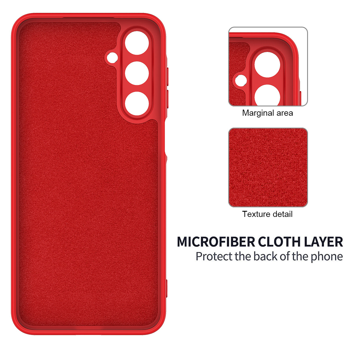 For Samsung Galaxy A16 5G / A16 4G Case Liquid Silicone Anti-Scratch Phone Cover with Hand Strap - Red