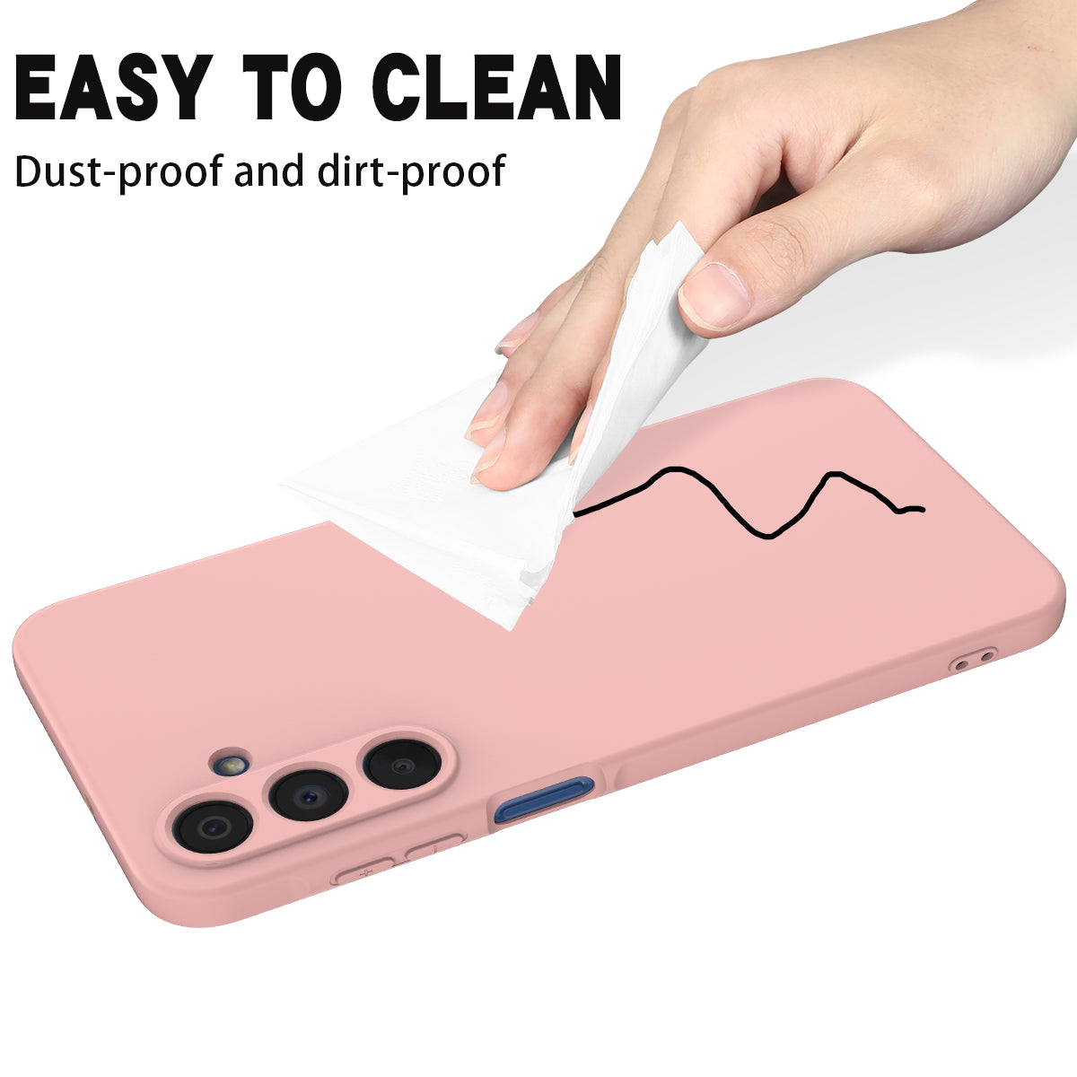 For Samsung Galaxy A16 5G / A16 4G Case Liquid Silicone Anti-Scratch Phone Cover with Hand Strap - Pink