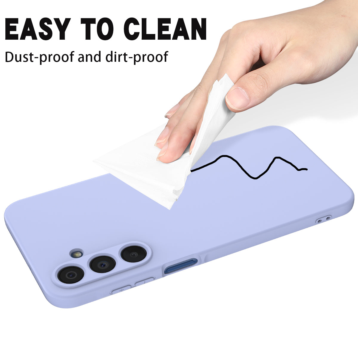 For Samsung Galaxy A16 5G / A16 4G Case Liquid Silicone Anti-Scratch Phone Cover with Hand Strap - Purple