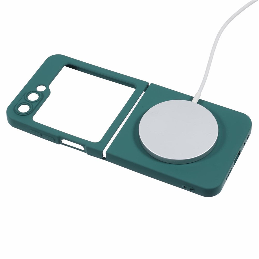 For Samsung Galaxy Z Flip7 FE 5G / Z Flip6 5G Case Compatible with MagSafe Shockproof TPU Phone Cover - Midnight Green