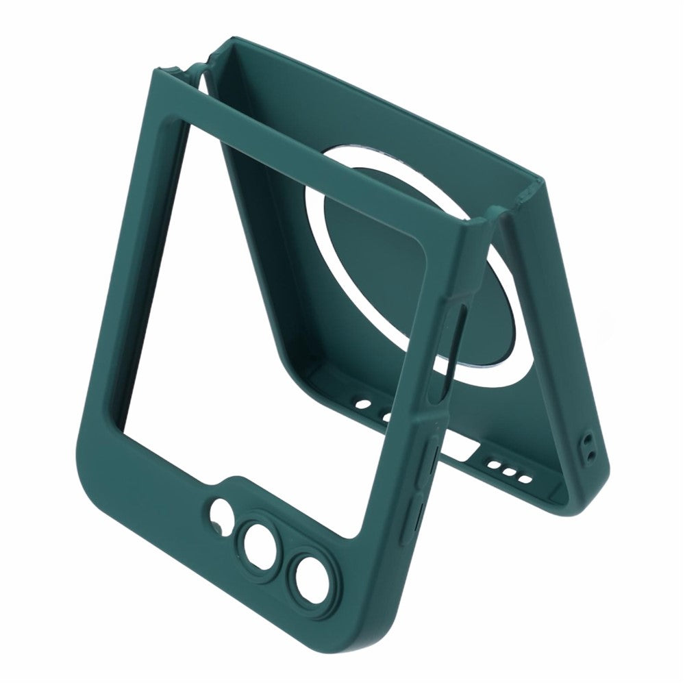 For Samsung Galaxy Z Flip7 FE 5G / Z Flip6 5G Case Compatible with MagSafe Shockproof TPU Phone Cover - Midnight Green