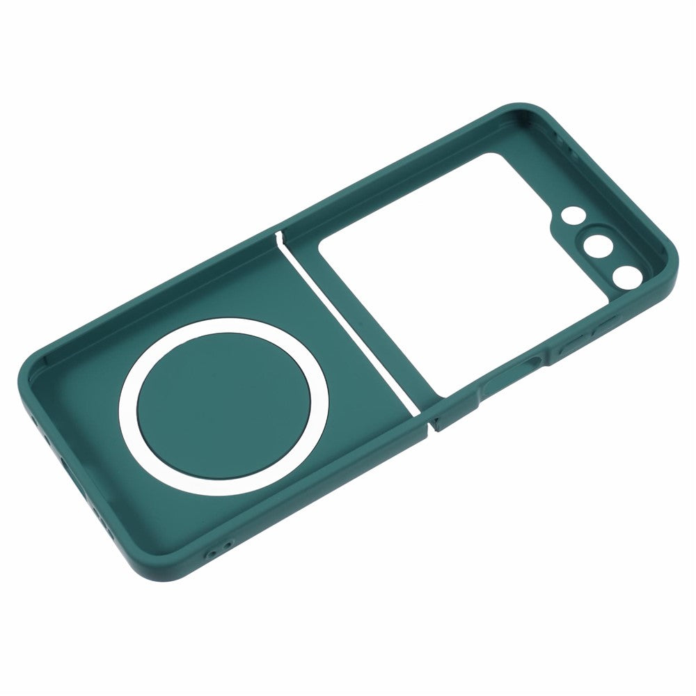 For Samsung Galaxy Z Flip7 FE 5G / Z Flip6 5G Case Compatible with MagSafe Shockproof TPU Phone Cover - Midnight Green