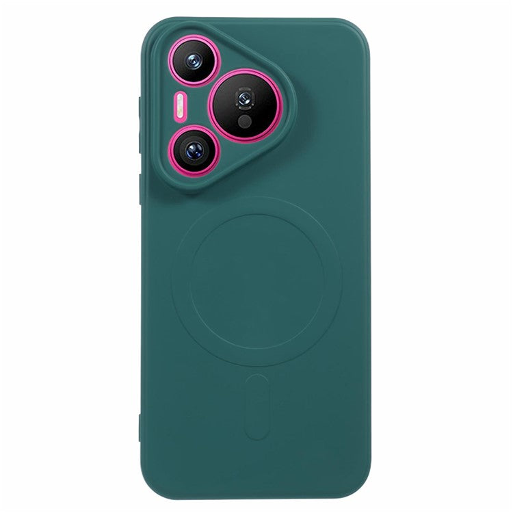For Huawei Pura 70 Case Shockproof TPU Phone Cover Compatible with MagSafe - Dark Green