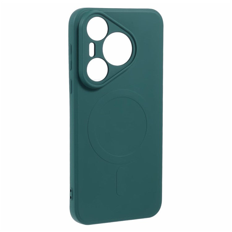 For Huawei Pura 70 Case Shockproof TPU Phone Cover Compatible with MagSafe - Dark Green